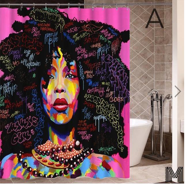 African Art Graffiti Shower Curtain