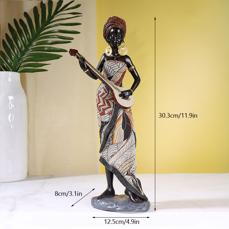 Retro African Resin Decor Sculpture