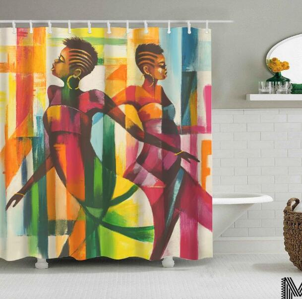 African Art Graffiti Shower Curtain