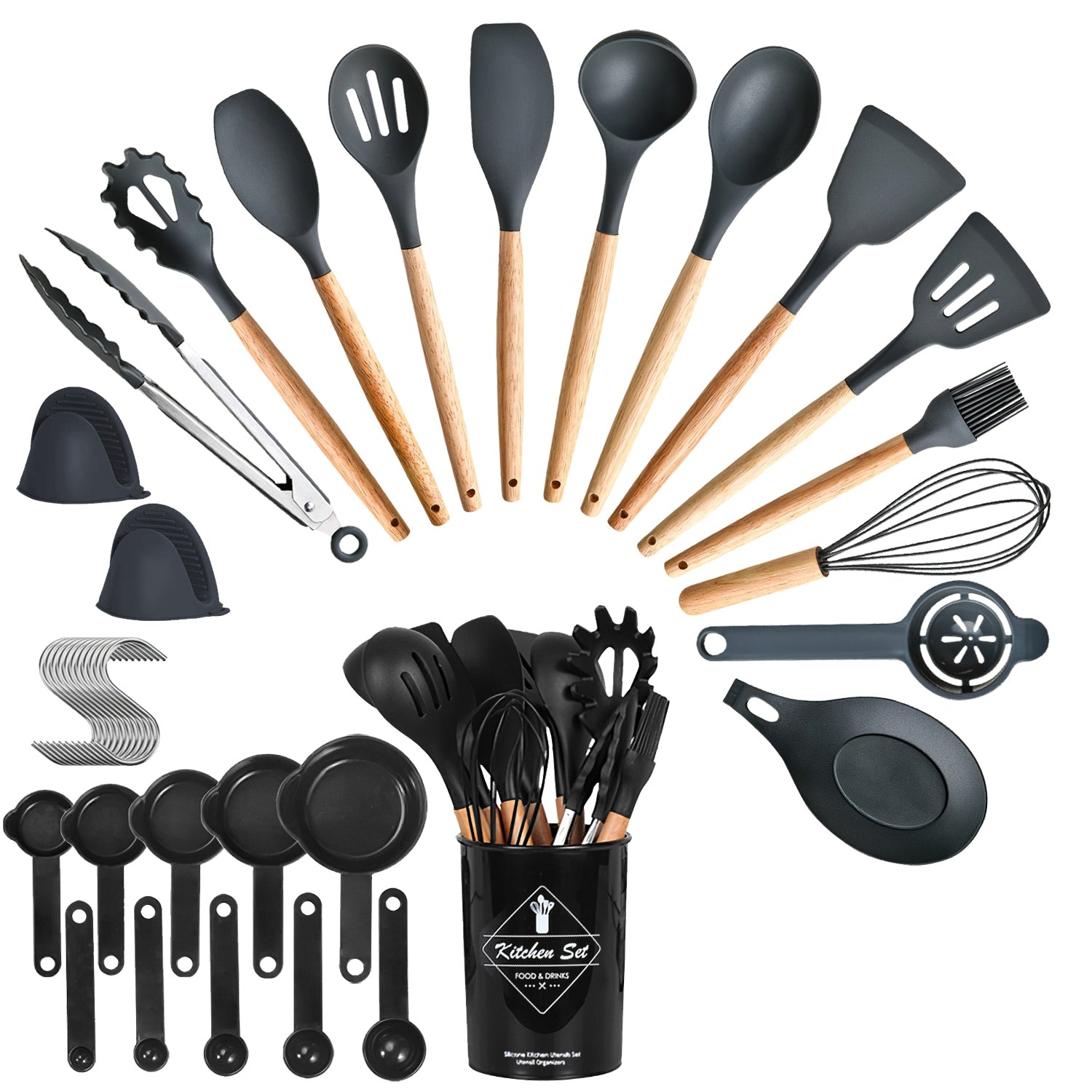 Complete Kitchen Utensil Set with Holder