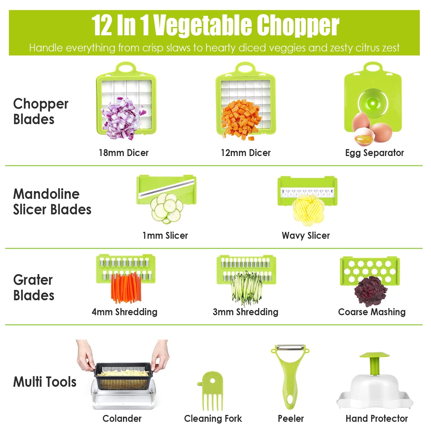 12 in 1 Vegetable Chopper Set