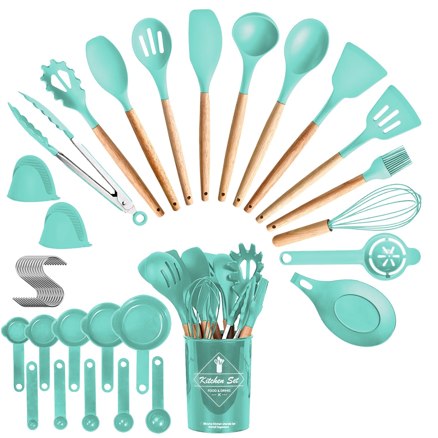 Complete Kitchen Utensil Set with Holder