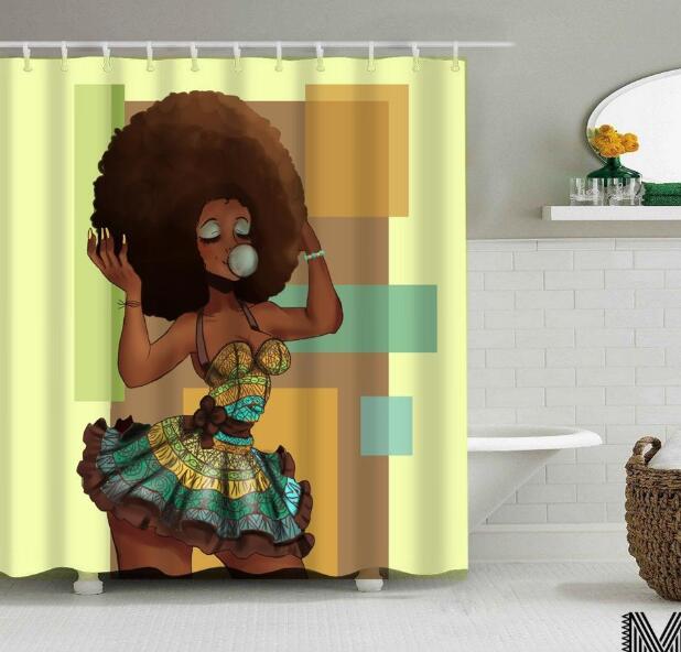 African Art Graffiti Shower Curtain