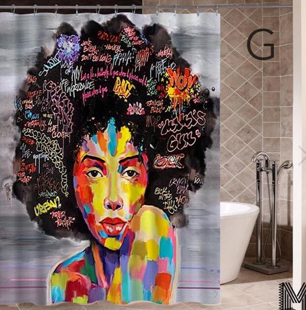African Art Graffiti Shower Curtain