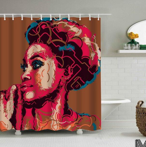 African Art Graffiti Shower Curtain