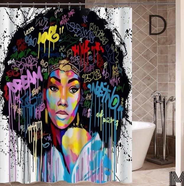 African Art Graffiti Shower Curtain