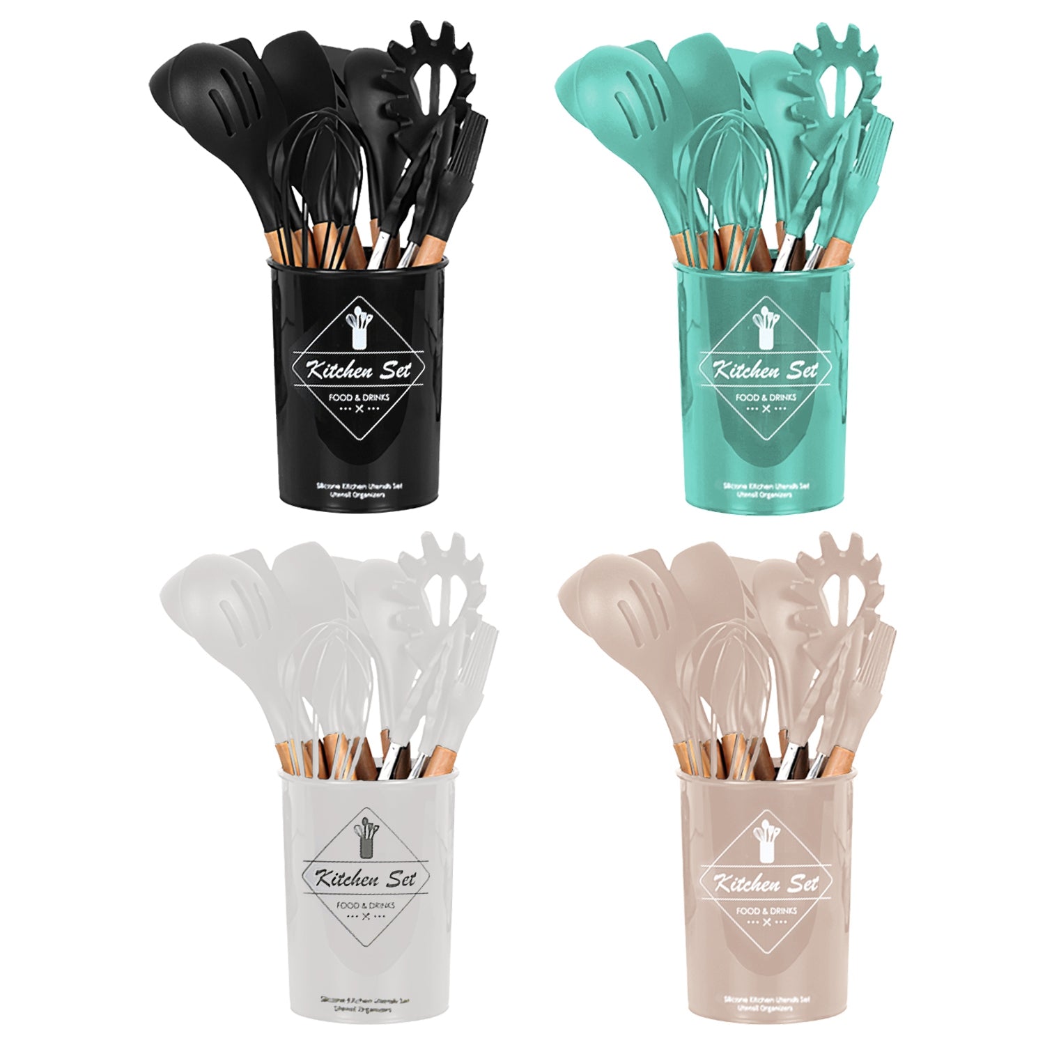 Complete Kitchen Utensil Set with Holder