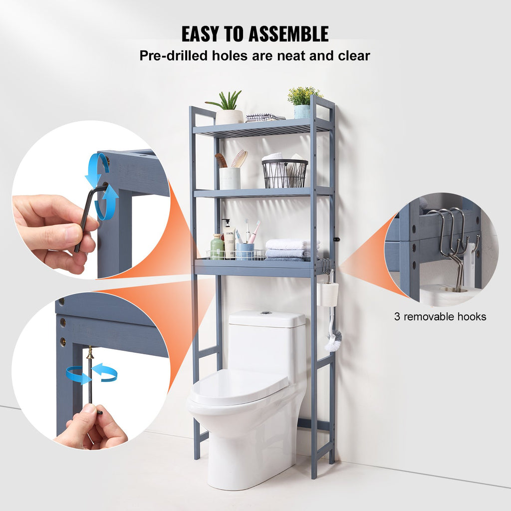 Over the Toilet Storage 3 Tier Rack