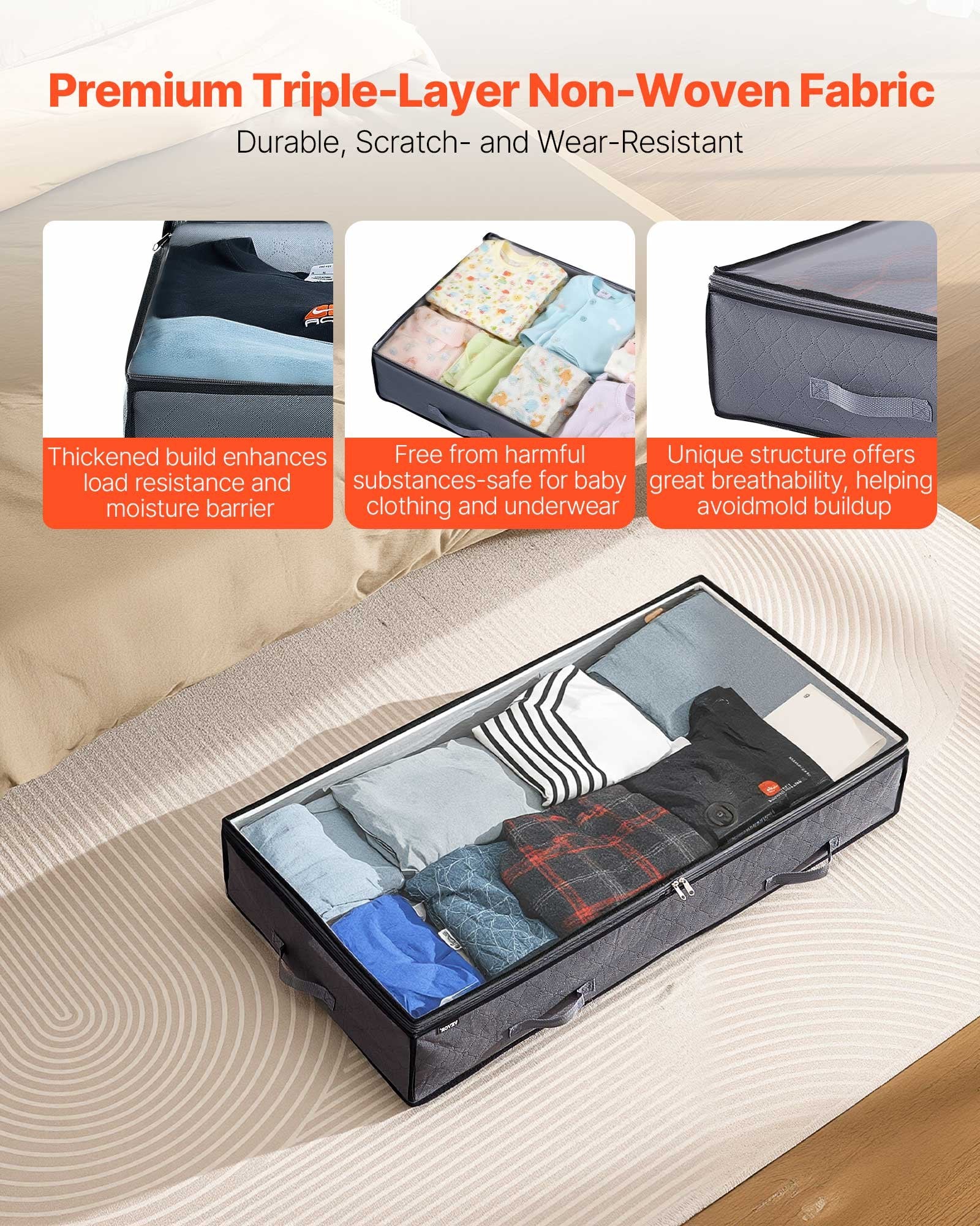 Under Bed Storage Containers with Clear Lids