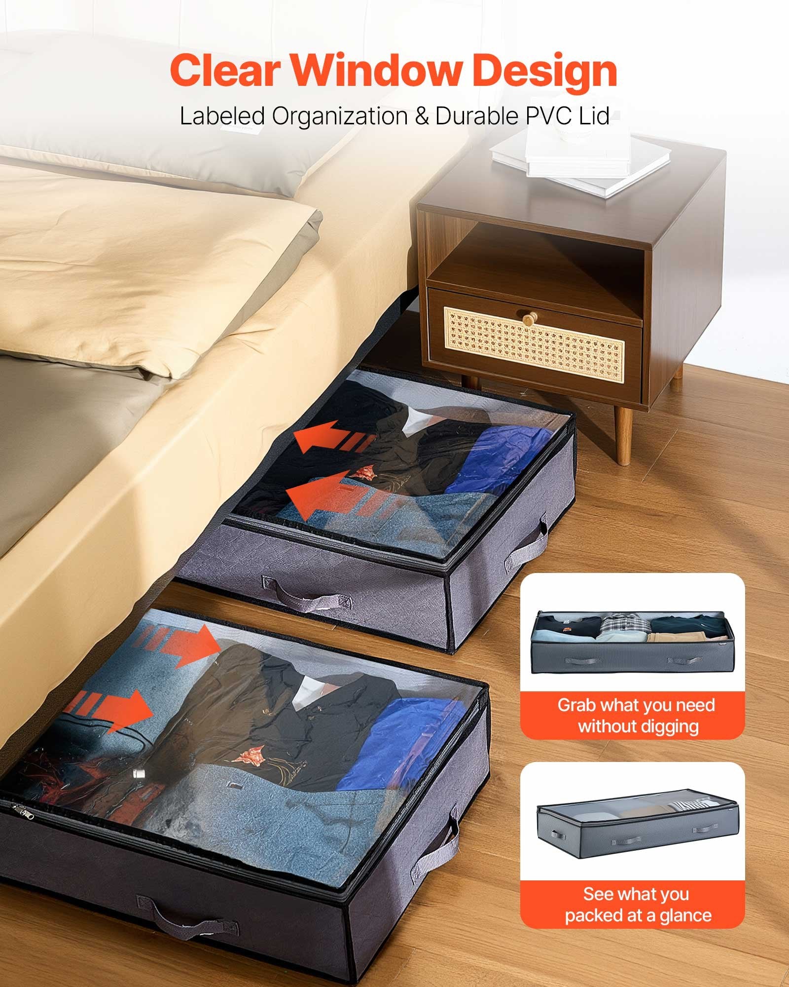 Under Bed Storage Containers with Clear Lids