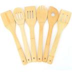 6 Piece Bamboo Wooden Spoon Set