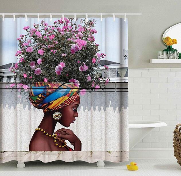 African Art Graffiti Shower Curtain