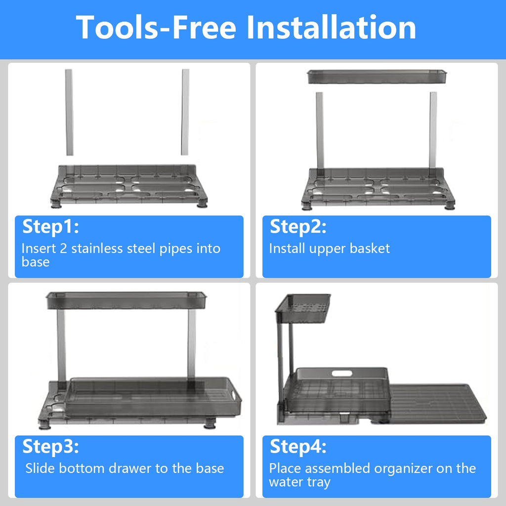 Under Sink Pull Out Cabinet Organizer