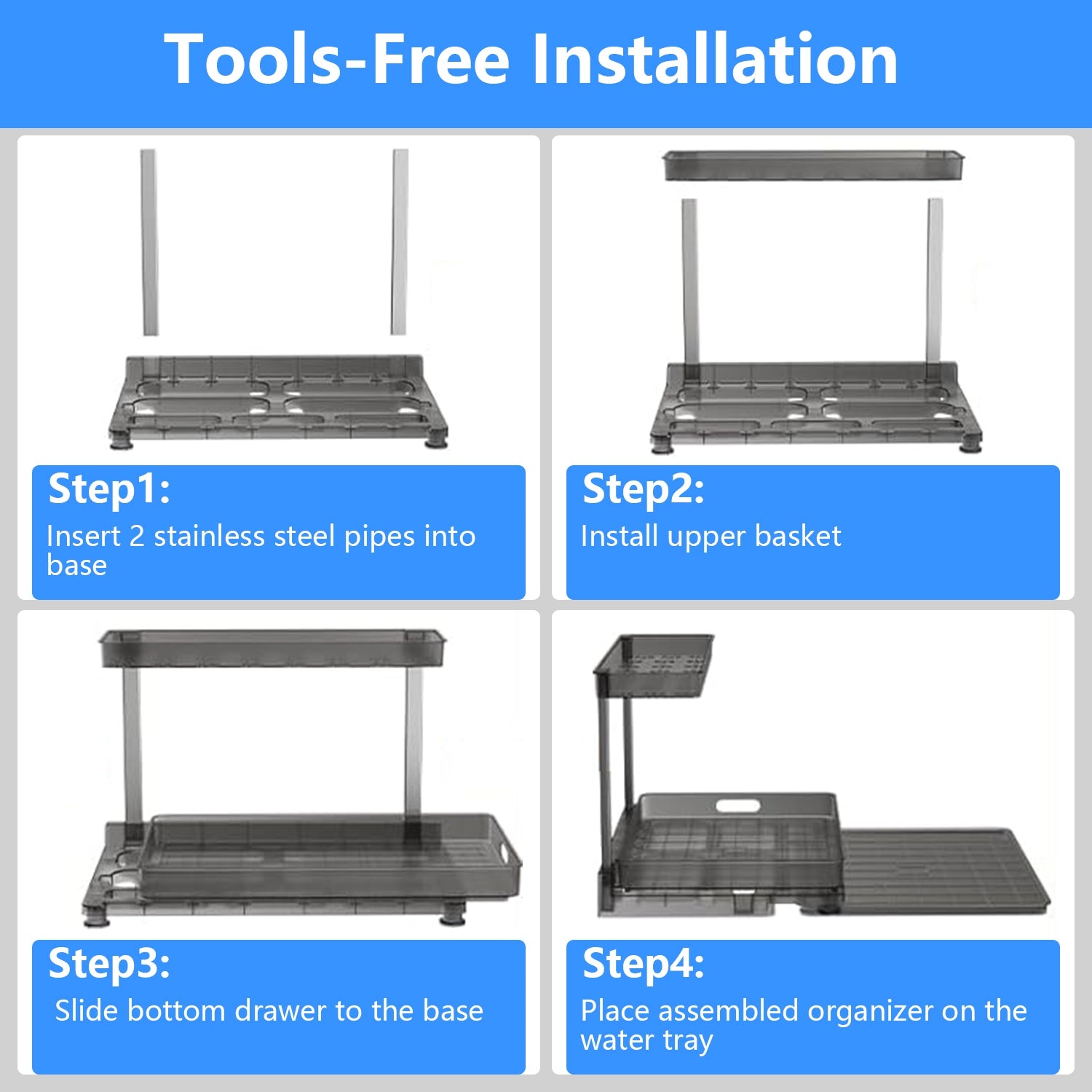 Under Sink Pull Out Cabinet Organizer