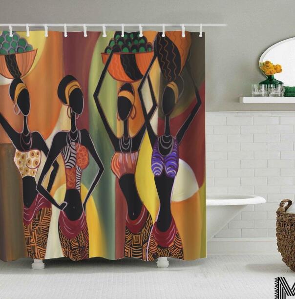 African Art Graffiti Shower Curtain