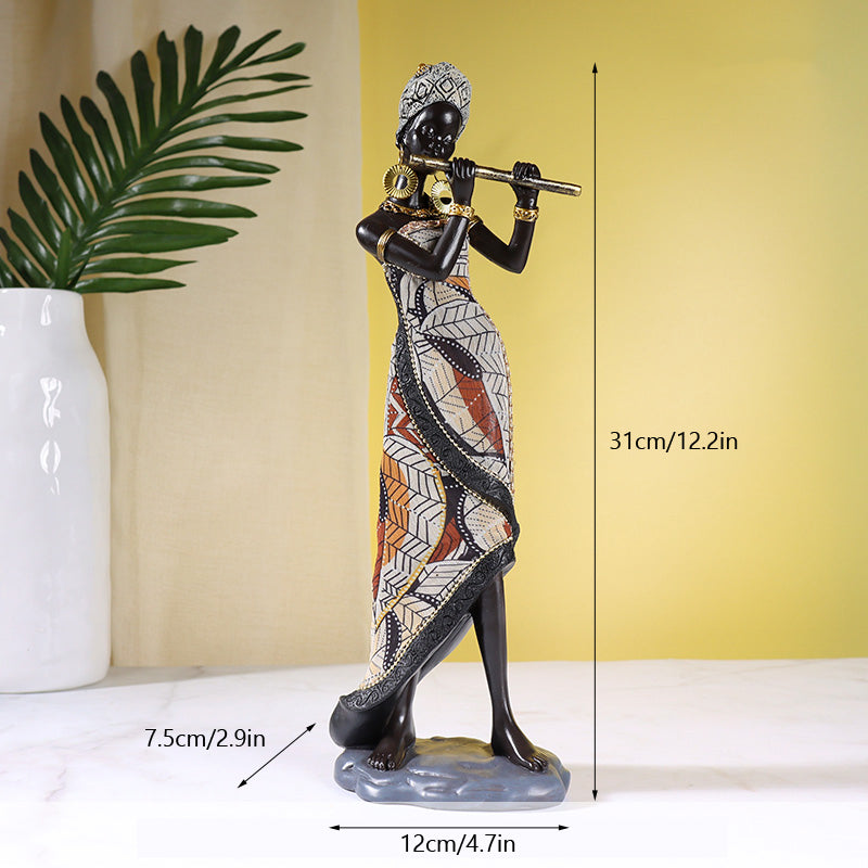 Retro African Resin Decor Sculpture