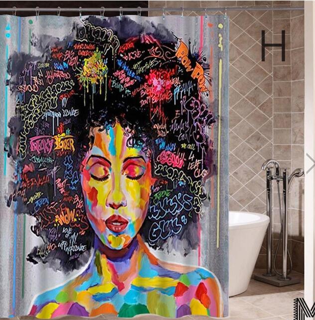African Art Graffiti Shower Curtain