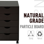 Rolling File Cabinet with 5 Drawers