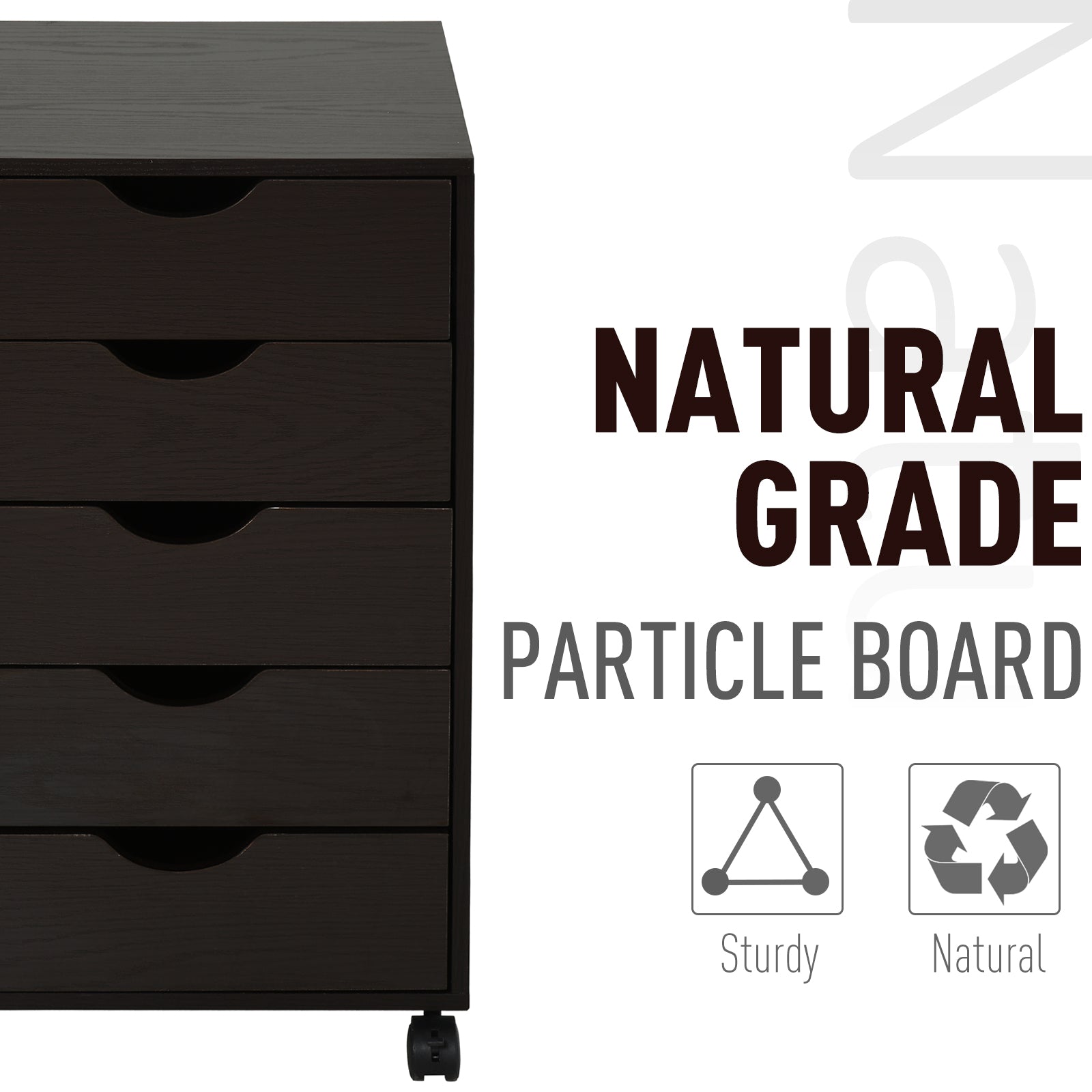 Rolling File Cabinet with 5 Drawers