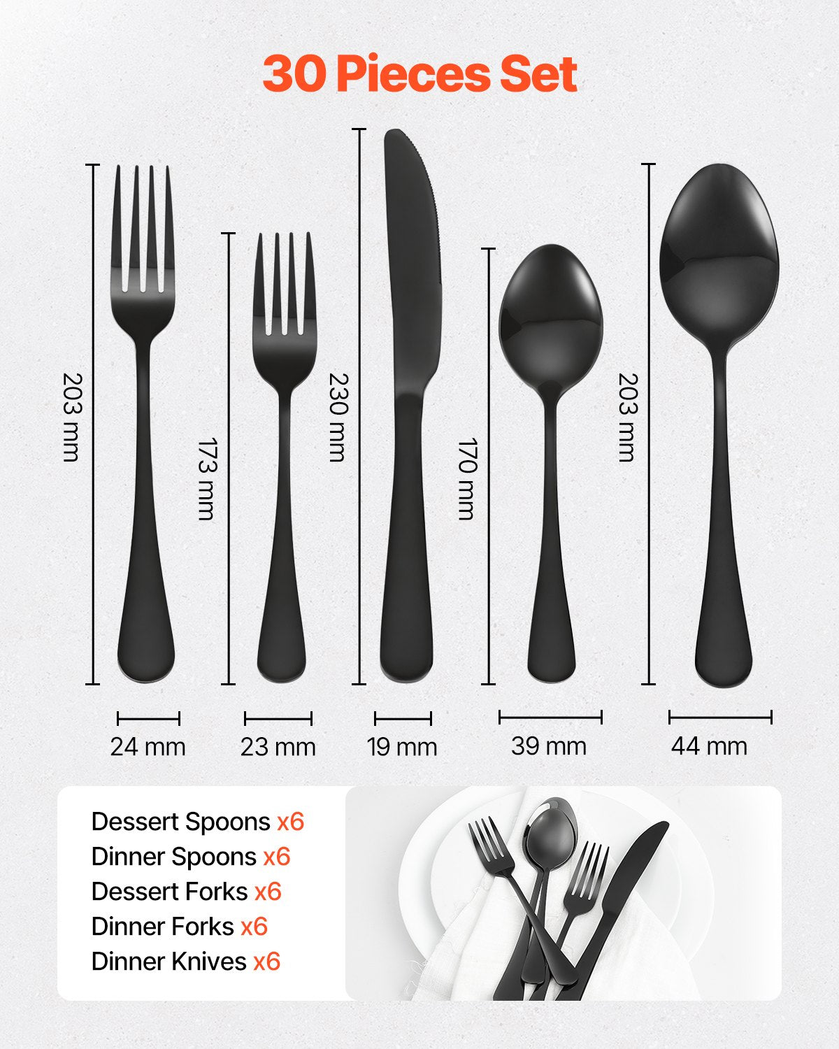 30 Piece Stainless Steel Cutlery Set