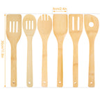 6 Piece Bamboo Wooden Spoon Set