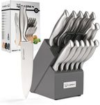 15 Piece Kitchen Knife Set with Block