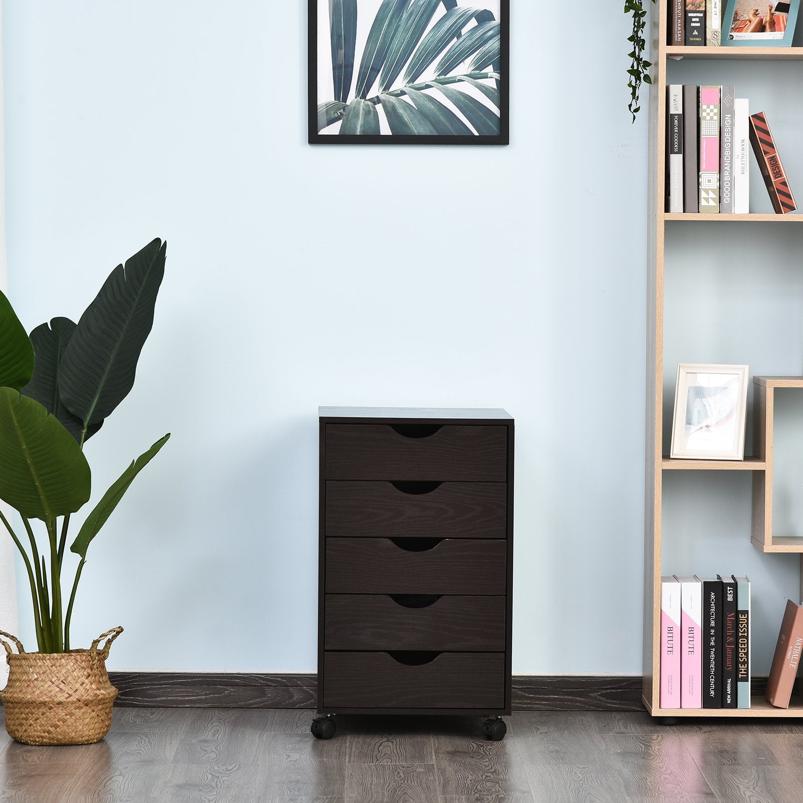 Rolling File Cabinet with 5 Drawers