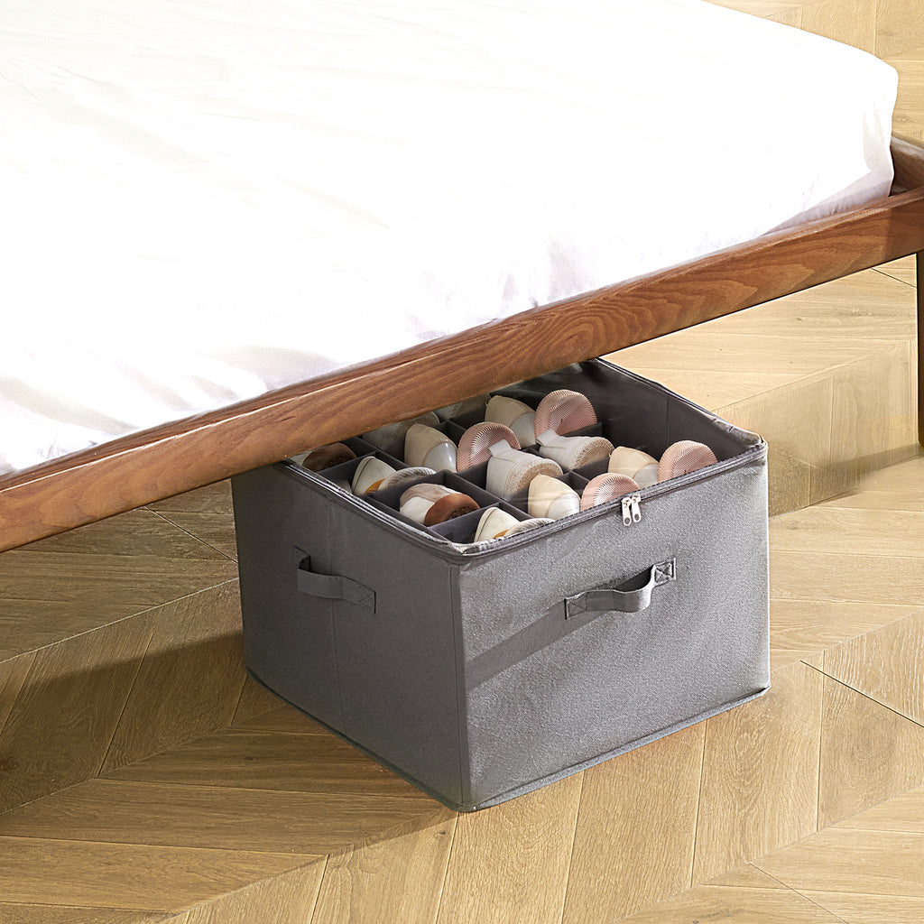 Under Bed Shoe Storage Organizer with Dividers – Amanda Home Essentials