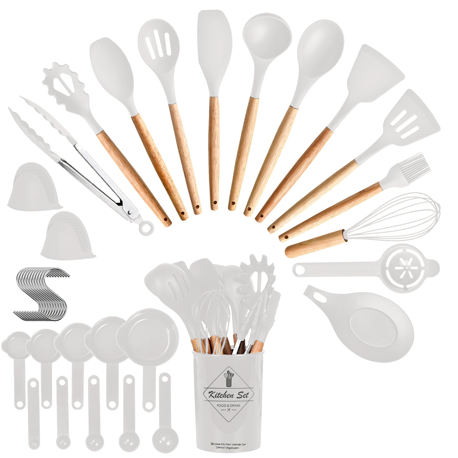 Complete Kitchen Utensil Set with Holder