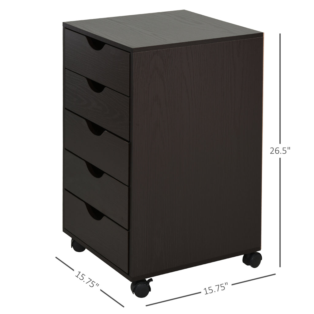 Rolling File Cabinet with 5 Drawers
